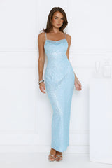 The Shine Collective Sequin Maxi Dress Blue