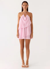 On The Go Beaded Mini Dress - Pink