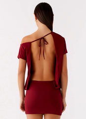 Paulie Mini Dress - Maroon