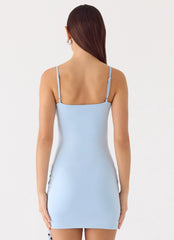 Hypnosis Mini Dress - Blue Mocha Dot
