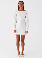 Dynasty Shirt Mini Dress - White