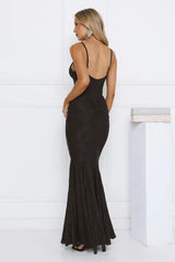 Sunset Gleam Maxi Dress Black