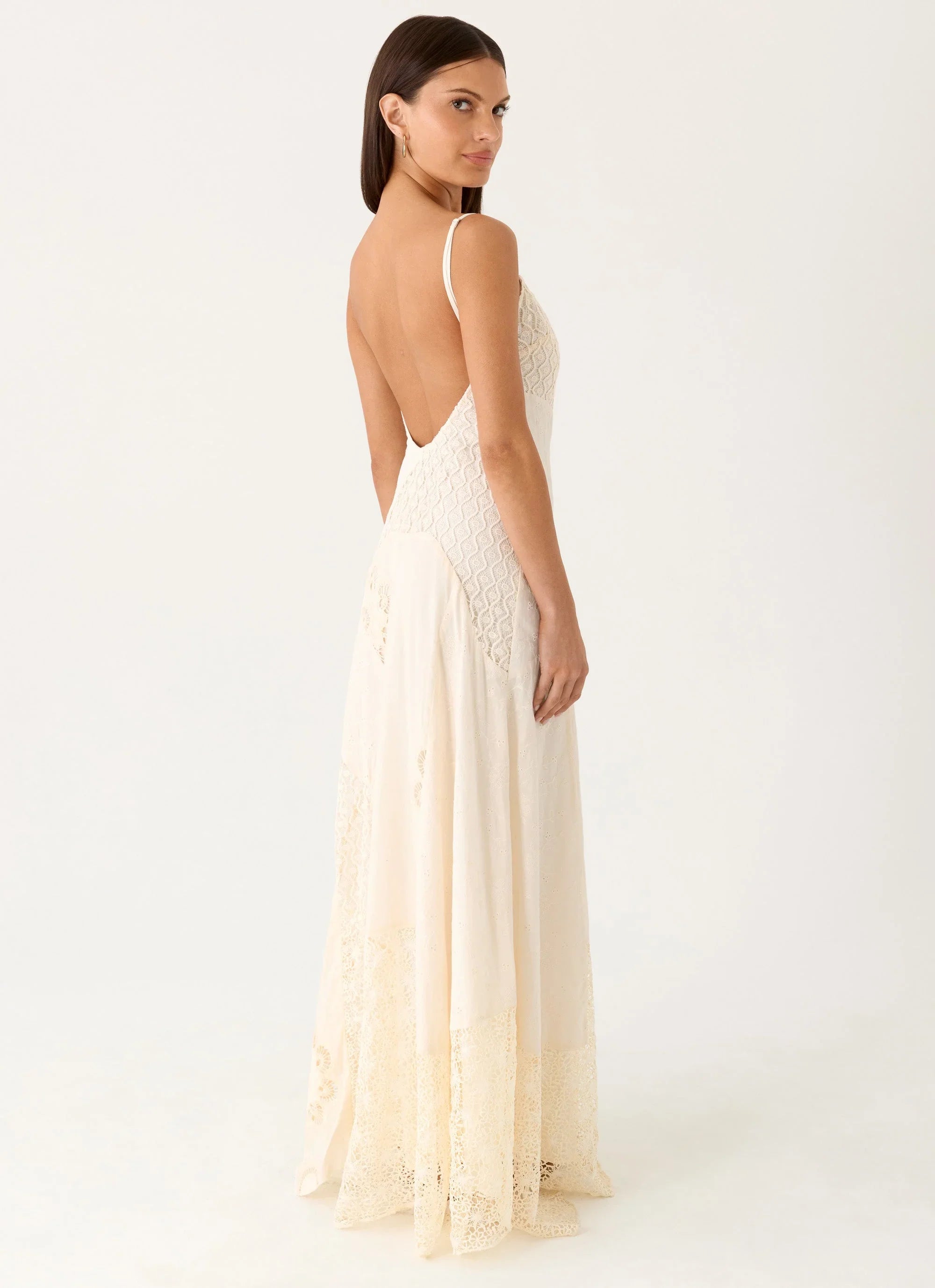 Fabienne Spliced Cotton Maxi Dress - Ivory