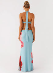 Time To Dance Maxi Dress - Turquoise Bloom