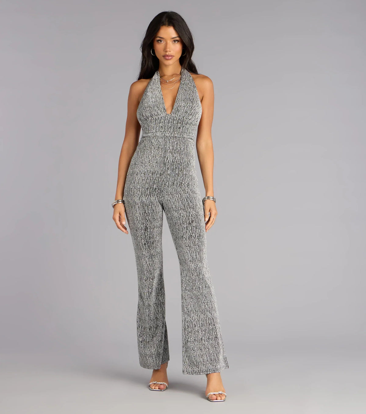 Afterglow Sparkle Halter Jumpsuit