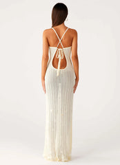 Siren Song Crochet Maxi Dress - Ivory