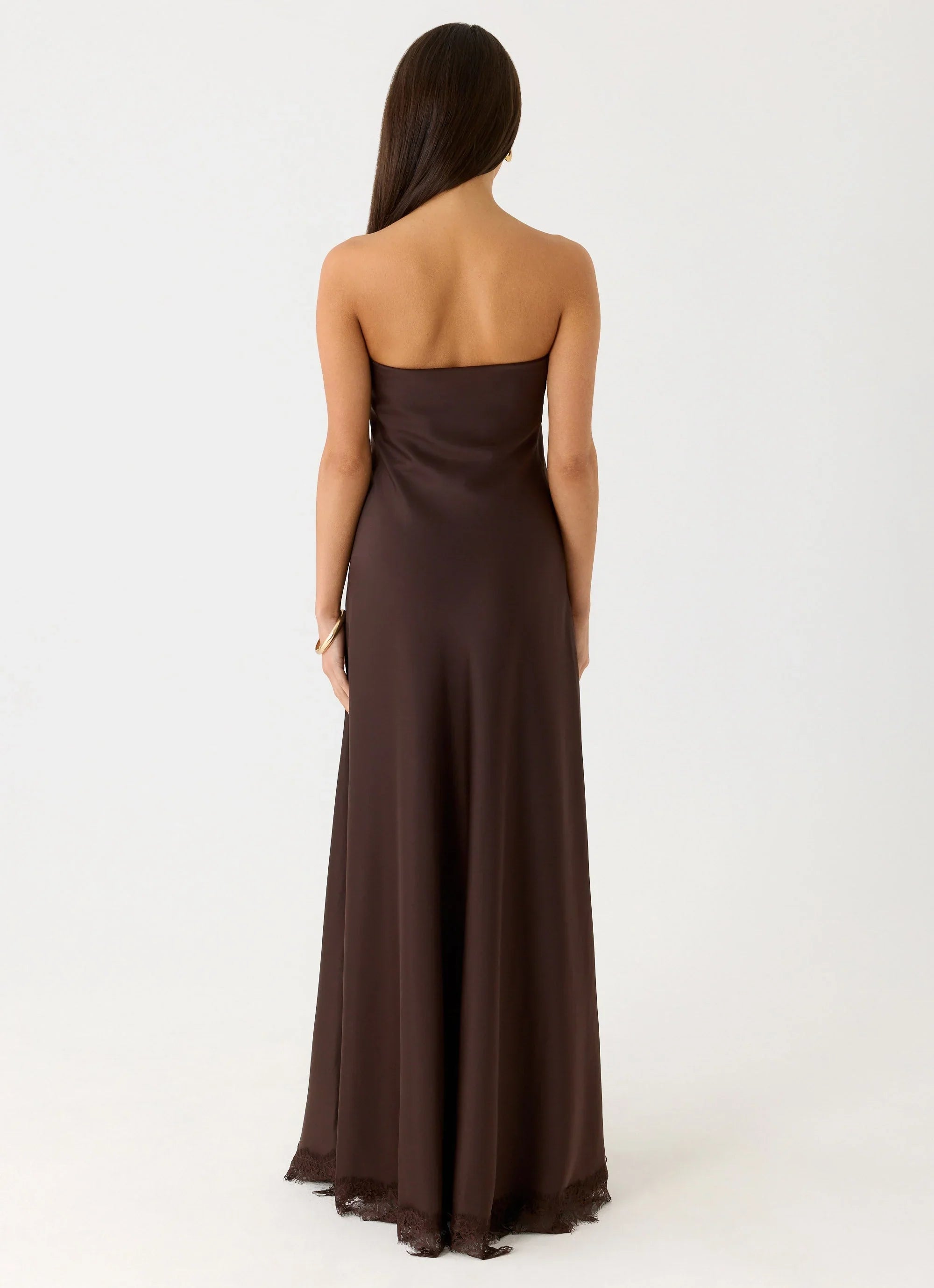 Kayleigh Strapless Maxi Dress - Chocolate Torte