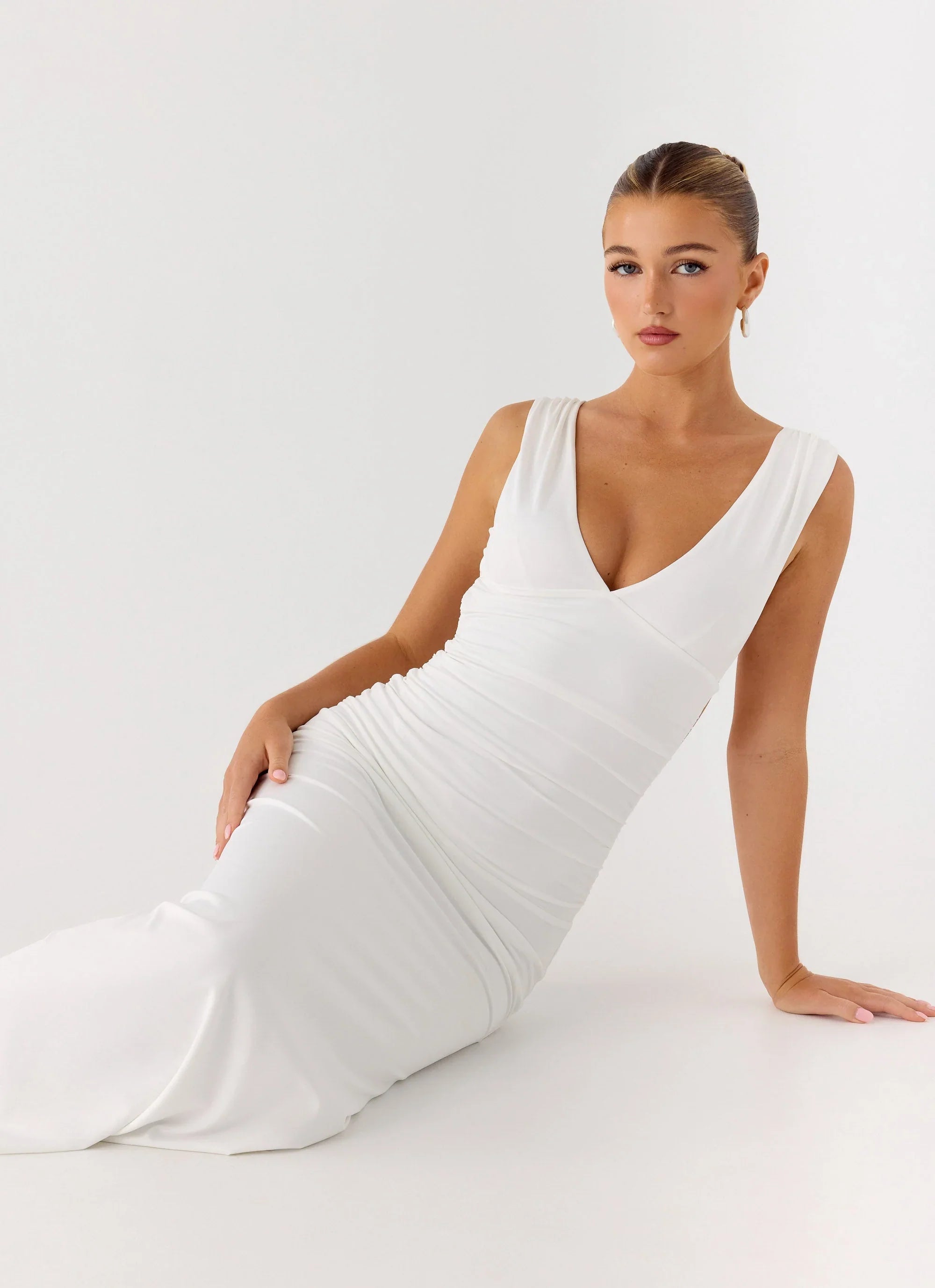 Cherry Sky Maxi Dress - White