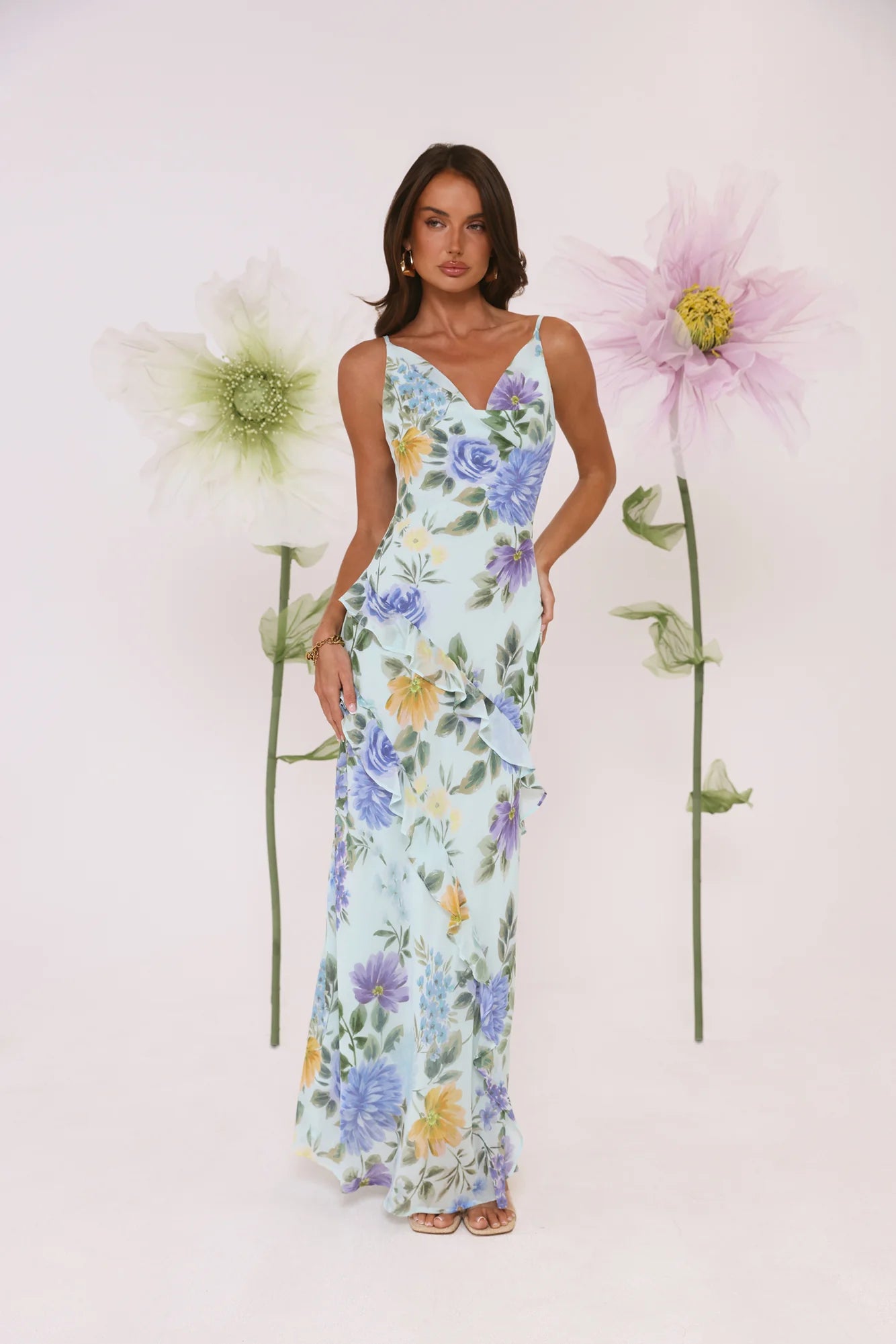 Petals Unfold Maxi Dress Print