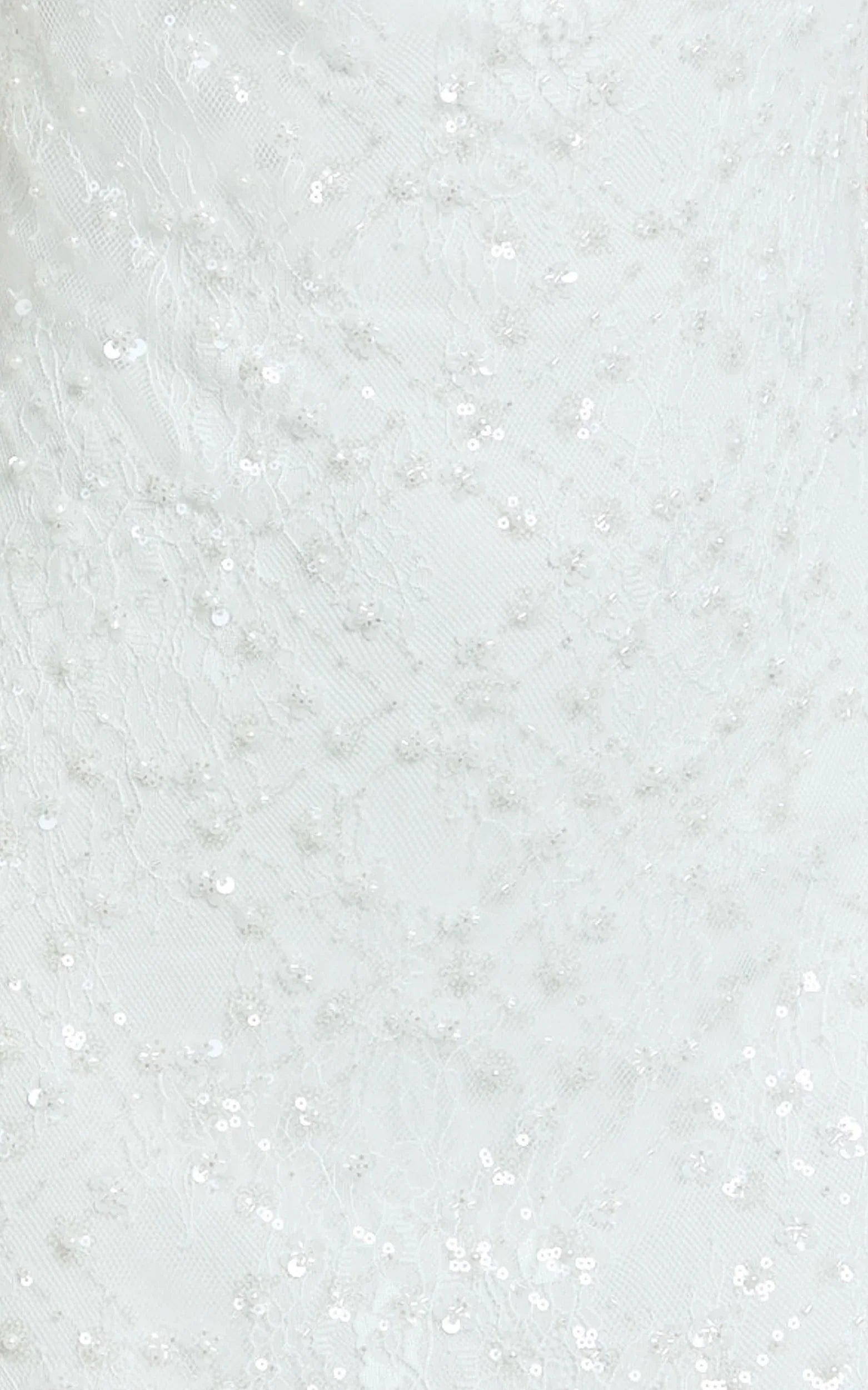 Alana Maxi Dress - Lace Sequin Cowl Neck Dress in White