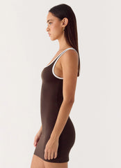 Kayla Mini Dress - Chocolate