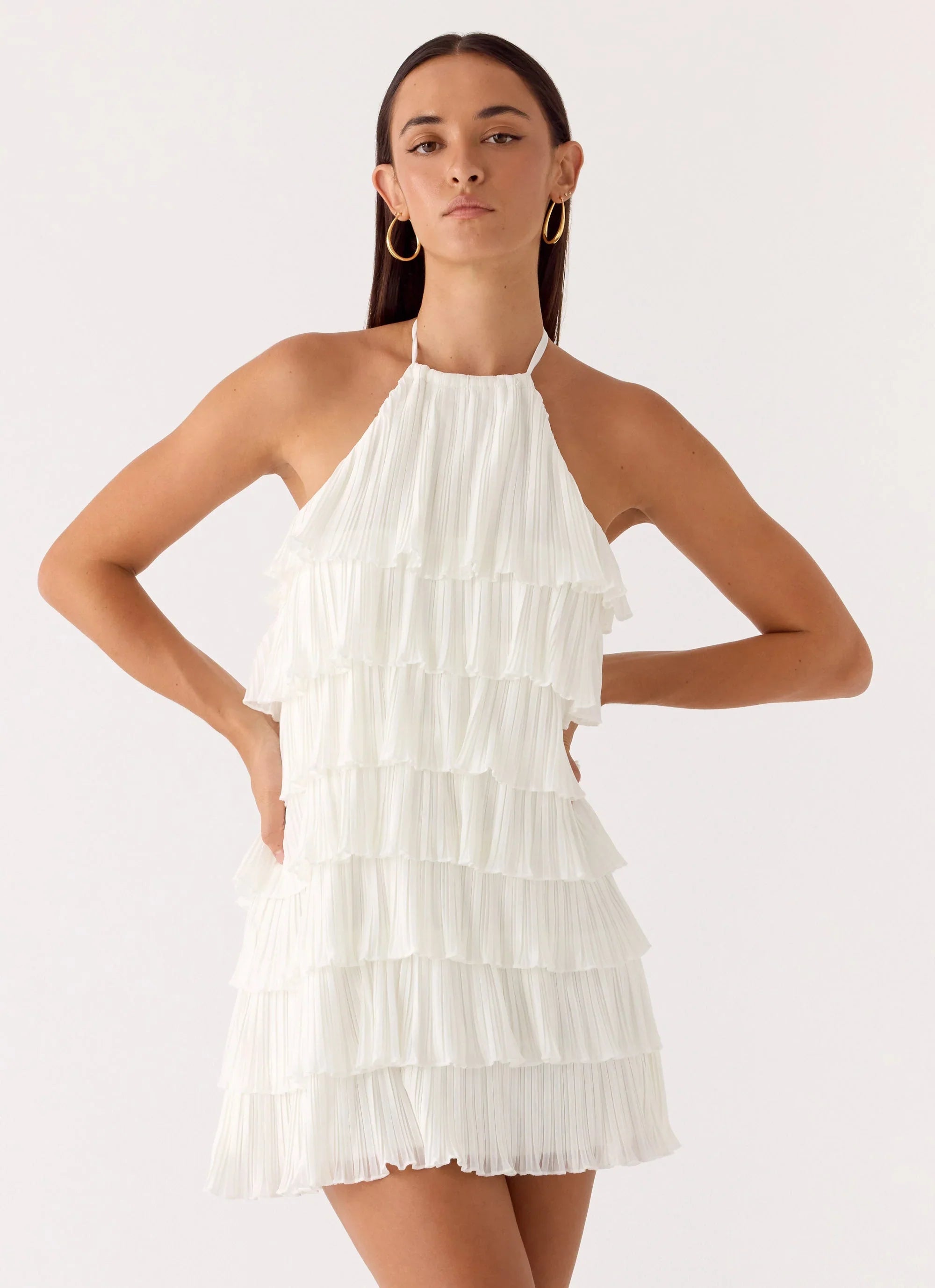 Lunar Bloom Mini Dress - Ivory